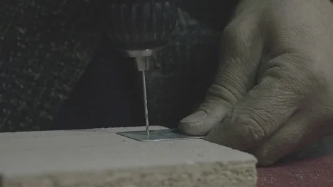 Drilling Machine processes the metal, cut out the shape Stock Footage 81728597