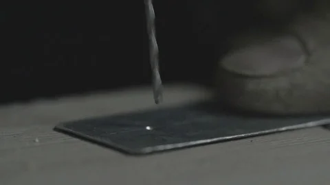 Drilling Machine processes the metal, cut out the shape Stock Footage 81728603