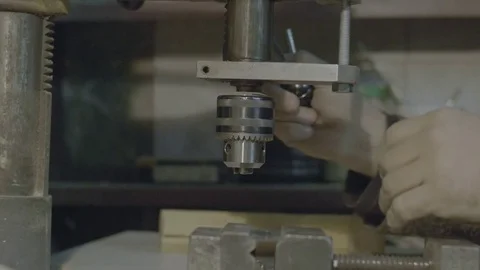 Drilling Machine processes the metal, cut out the shape Stock Footage 81728713