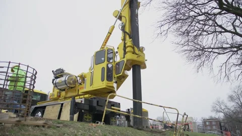 Drilling machine removing dirt Stock Footage 238860933