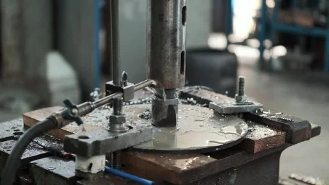 The drilling machine is running, the drill is being cooled Stock Footage 259304831