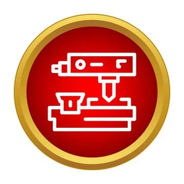 Drilling machine tool icon representing manufacturing industry Stock Illustration