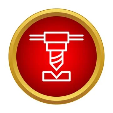 Drilling machine tool working on material icon Stock Illustration
