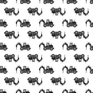 Drilling machine tractor pattern seamless vector 스톡 일러스트