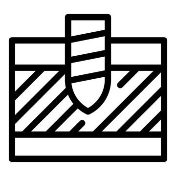 Drilling machine working on metal surface, industrial process Stock Illustration