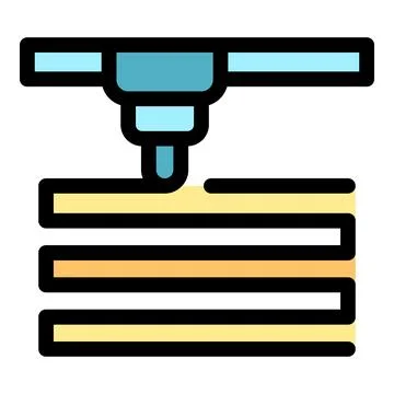 Drilling machine working wood plank material icon Stock Illustration