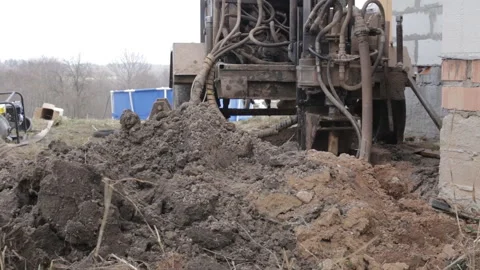 Drilling machine works for the extraction of water 動画素材 112179830