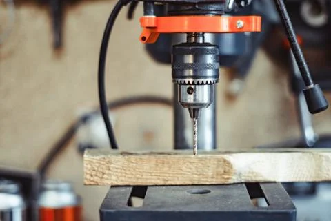 Drilling machine in the workshop Stock Photos
