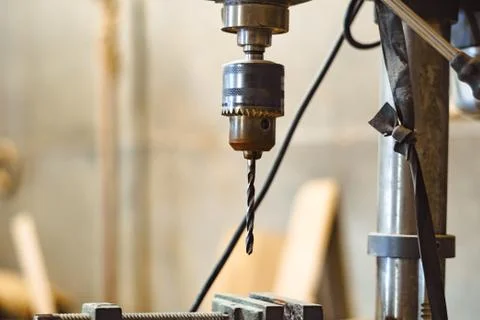 Drilling machine in the workshop Stock Photos