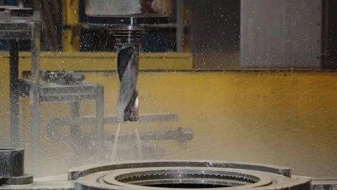 Drilling Machinery Processing Turbine Engine Component In Industrial Workshop Stock Footage 273349806