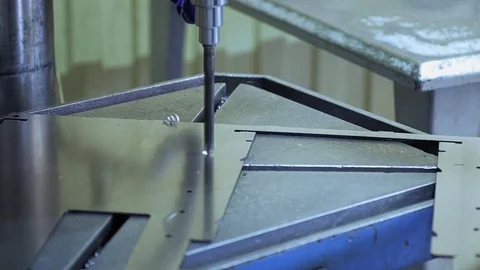 Drilling metal in the shop Video stock 74773980