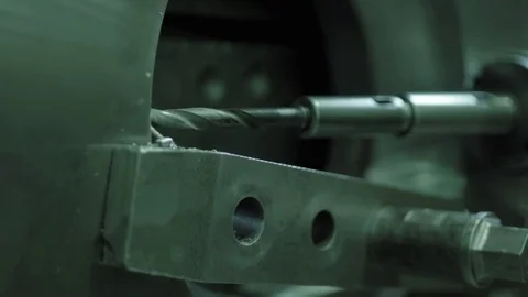 Drilling of metal in slow motion Stock Footage 82471225