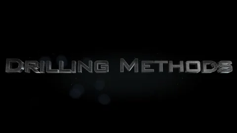 Drilling Methods title metal text on black alpha channel background Vídeos de archivo 296267551