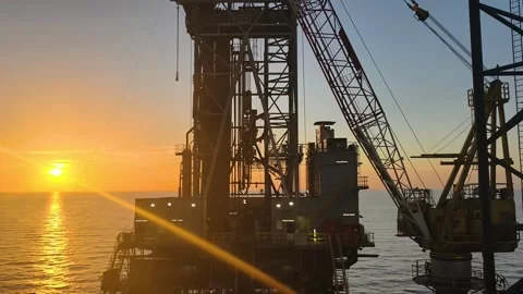 Drilling Mud Return Flow and Flow Sensor Paddle in the Rig Flowline Stock Footage 342356048