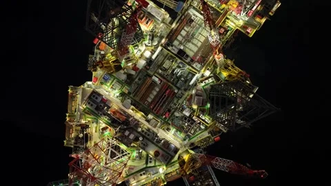 Drilling Mud Return Flow and Flow Sensor Paddle in the Rig Flowline Video stock 347333005