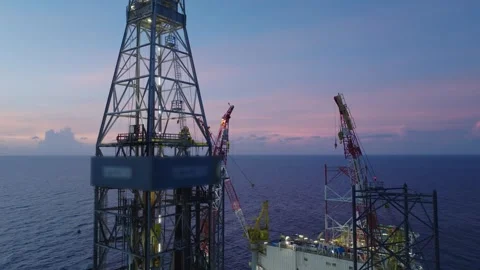 Drilling Mud Return Flow and Flow Sensor Paddle in the Rig Flowline Video stock 347750054