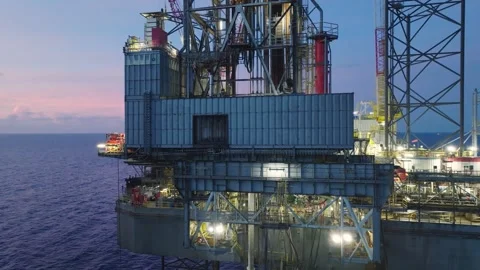 Drilling Mud Return Flow and Flow Sensor Paddle in the Rig Flowline Video stock 347750753
