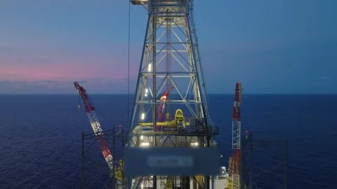 Drilling Mud Return Flow and Flow Sensor Paddle in the Rig Flowline Video stock 347750759