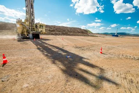 Drilling at an open pit Stock Photos