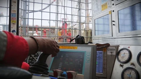 Drilling operator inside the control roo... | Stock Video | Pond5