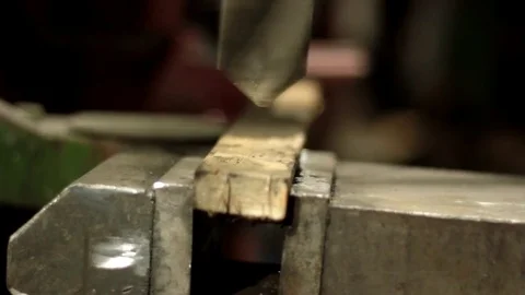 Drilling a piece of wood Stock Footage 71184516