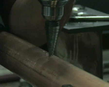 Drilling in Pipe, Close Up Stock Footage 283135