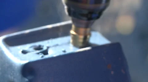 Drilling into plastic close up Stock Footage 57673723
