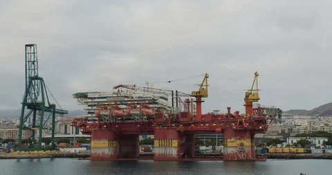 Drilling Platform. Technology nature pollution. Stock Footage 125376857