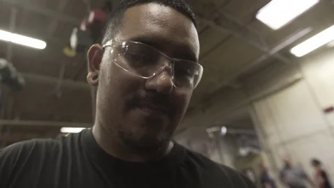 Drilling POV of Face Video stock 84685527