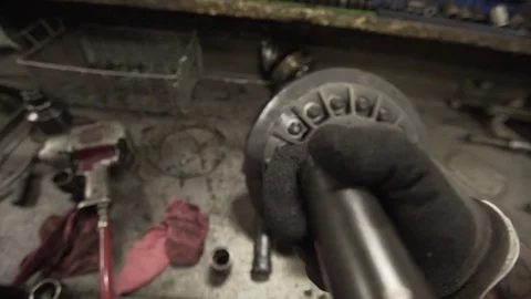 Drilling POV Nut Placed On Video stock 84685407