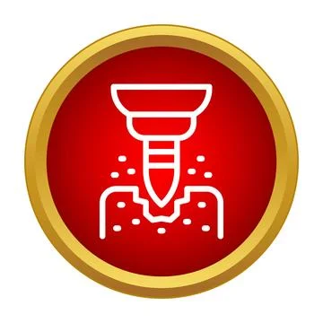 Drilling process icon representing heavy industry and construction Stock Illustration