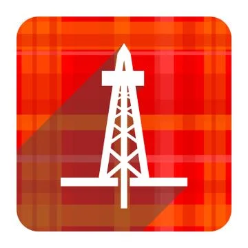Drilling red flat icon isolated. Stock Illustration