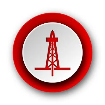 Drilling red modern web icon on white background. 库存插图