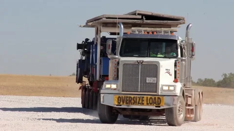 Drilling Rig Being Moved in on Trucks 2 Stock-Footage 42362960