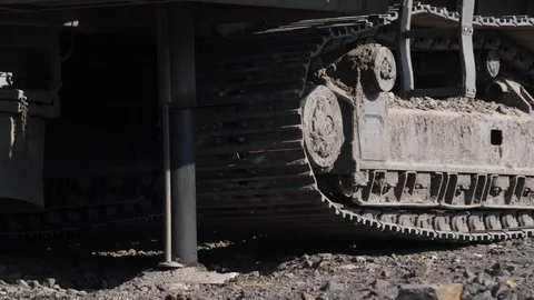 Drilling rig in the coal open pit. Drilling holes for explosives in the quarry Stock Footage 94601741