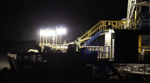 Drilling Rig Cold Windy North Dakota 1 Stock-Footage 42364071