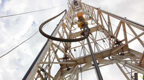 Drilling Rig Derrick looking up 2 Stock-Footage 38607500
