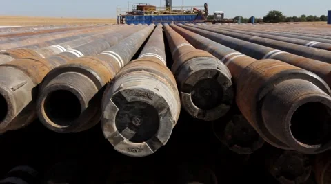 Drilling Rig Drill Strings Dolly 3 Stock Footage 42357583