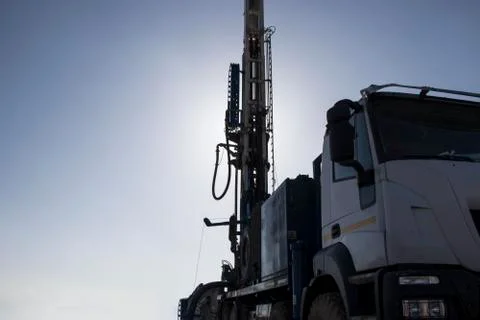 Drilling rig. Drilling deep wells. Coring. Industry. Mineral exploration. Photos