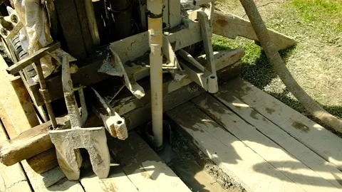 The drilling rig is drilling the ground Stock Footage 155203935