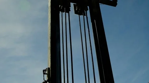 The drilling rig is drilling the ground Stock Footage 155204128