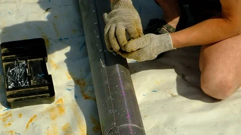 The drilling rig is drilling the ground Stock Footage 155204143