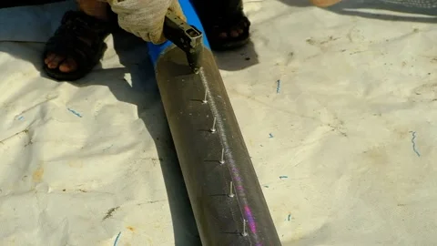 The drilling rig is drilling the ground Stock Footage 155204690