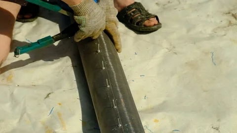 The drilling rig is drilling the ground Stock Footage 155205079