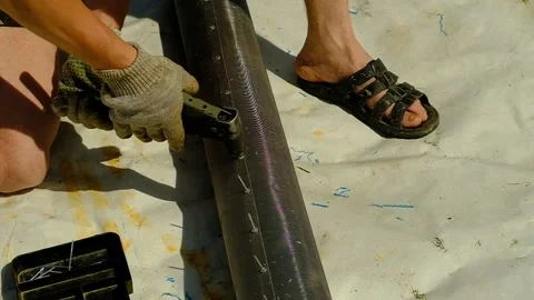 The drilling rig is drilling the ground Stock Footage 155205126