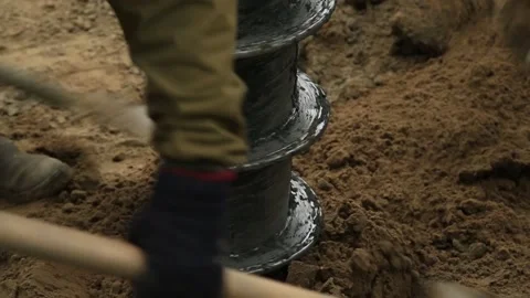 Drilling rig drills the ground Stock Footage 131094504