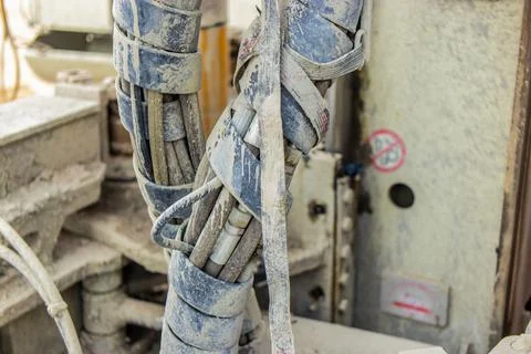 Drilling rig elements. Drilling rig. Exploration of useful minerals. Stock Photos