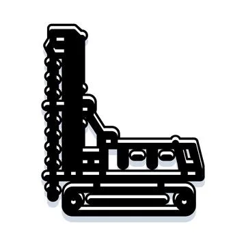 Drilling rig machine performing construction work 스톡 일러스트