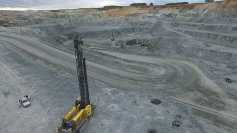 Drilling rig at the open pit Stock Footage 73853908