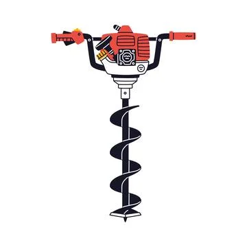Drilling Rig as Petrol Hand Tool and Equipment for Repair Work Vector Stock Illustration